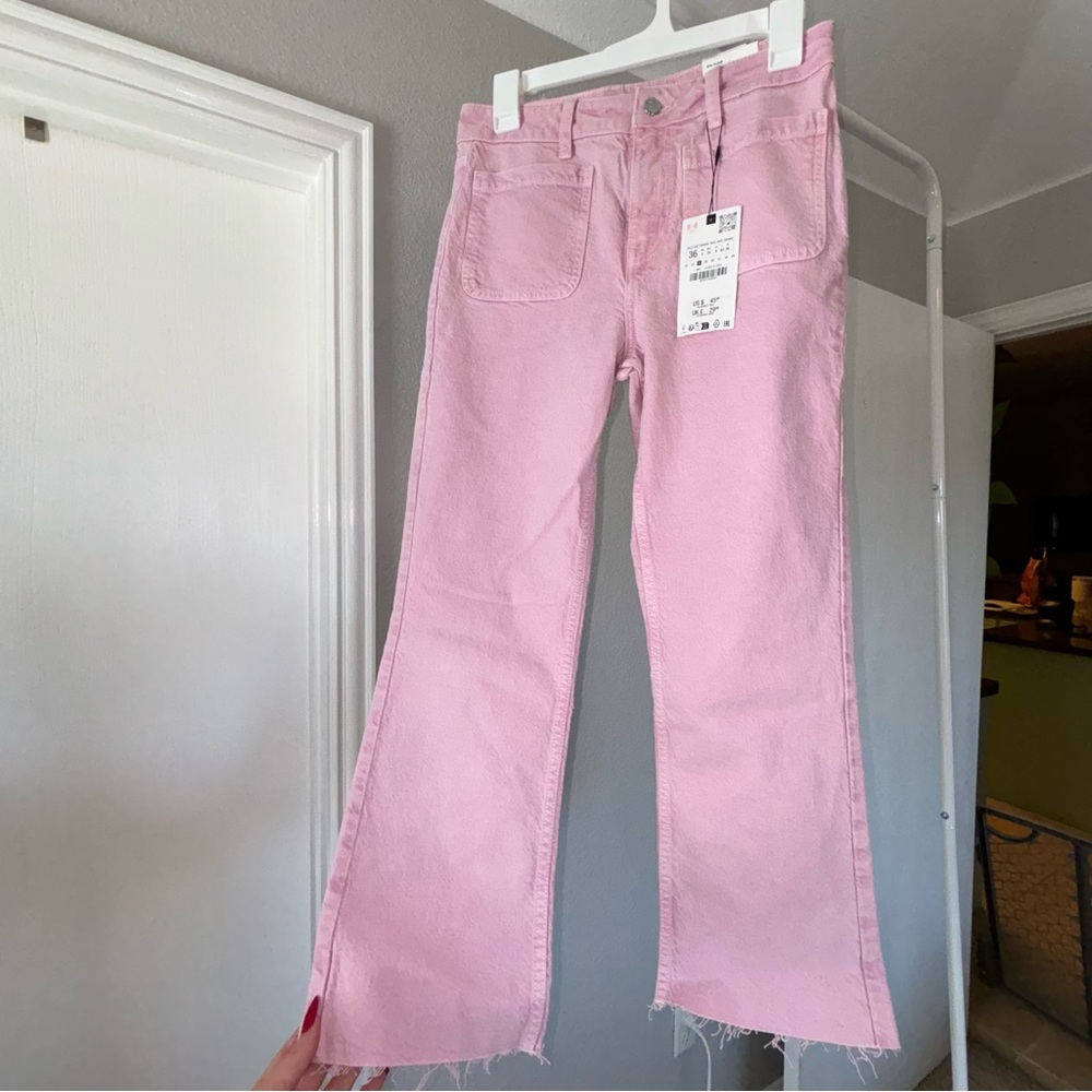 Zara Light Pink Flare Jeans